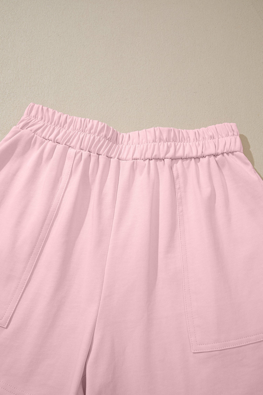 Solid Stitched Tank Top & Elastic Short Set