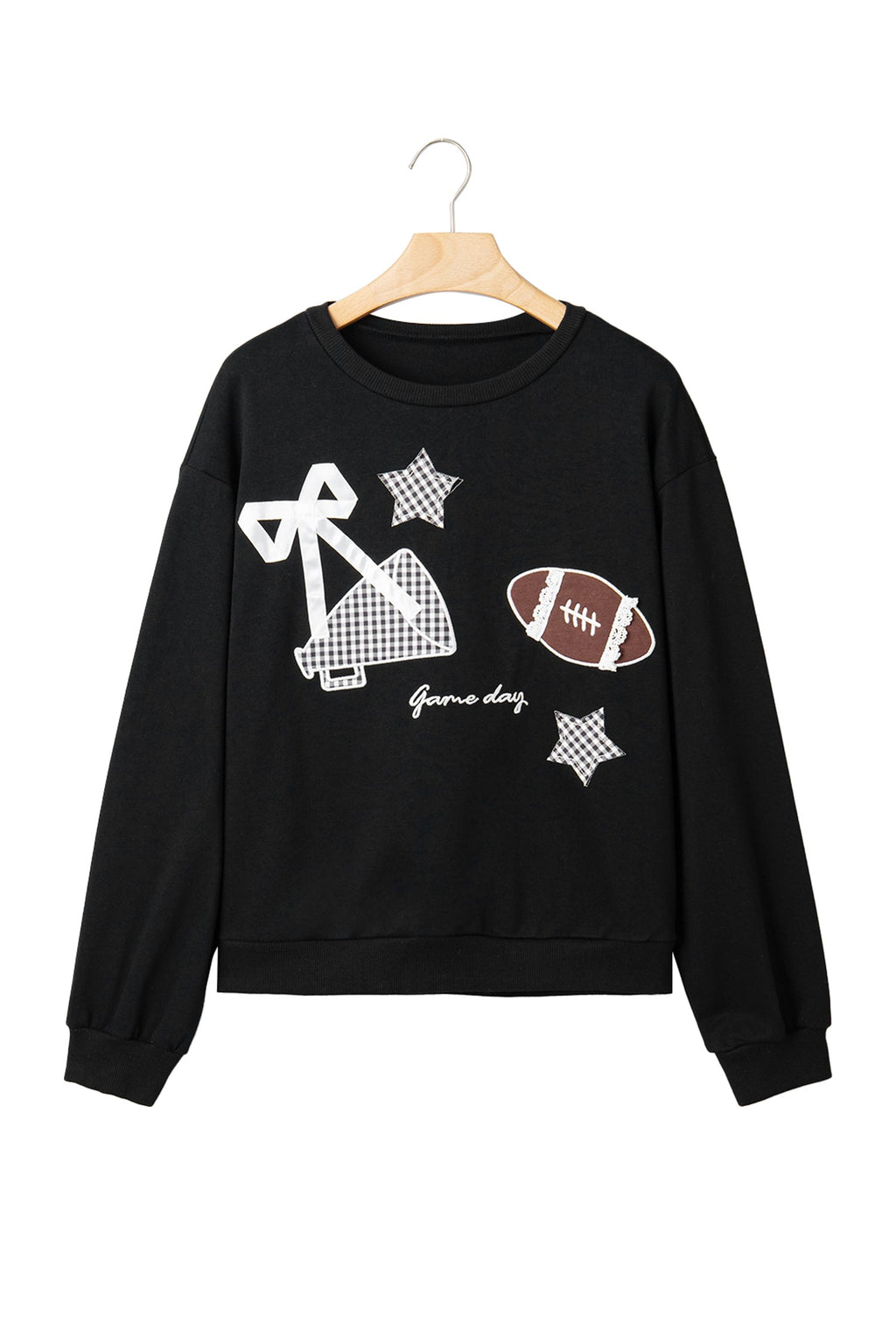 Game Day Gingham Patch Embroidered Sweatshirt