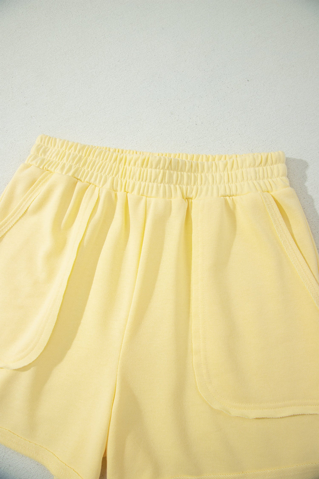Solid Polo Tee & Elastic Waist Short Set
