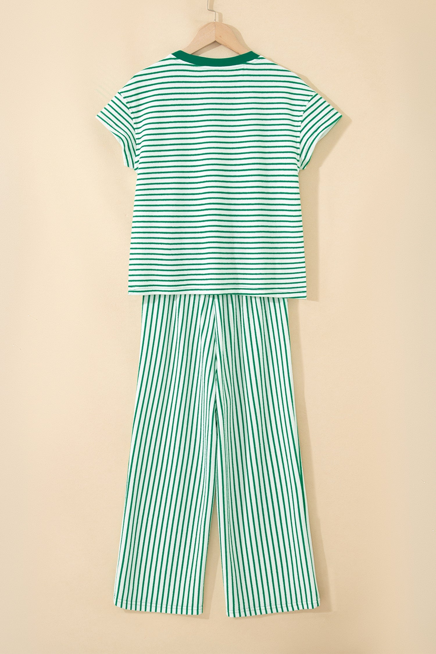 Stripe Crew Neck Tee & Drawstring Pants Set