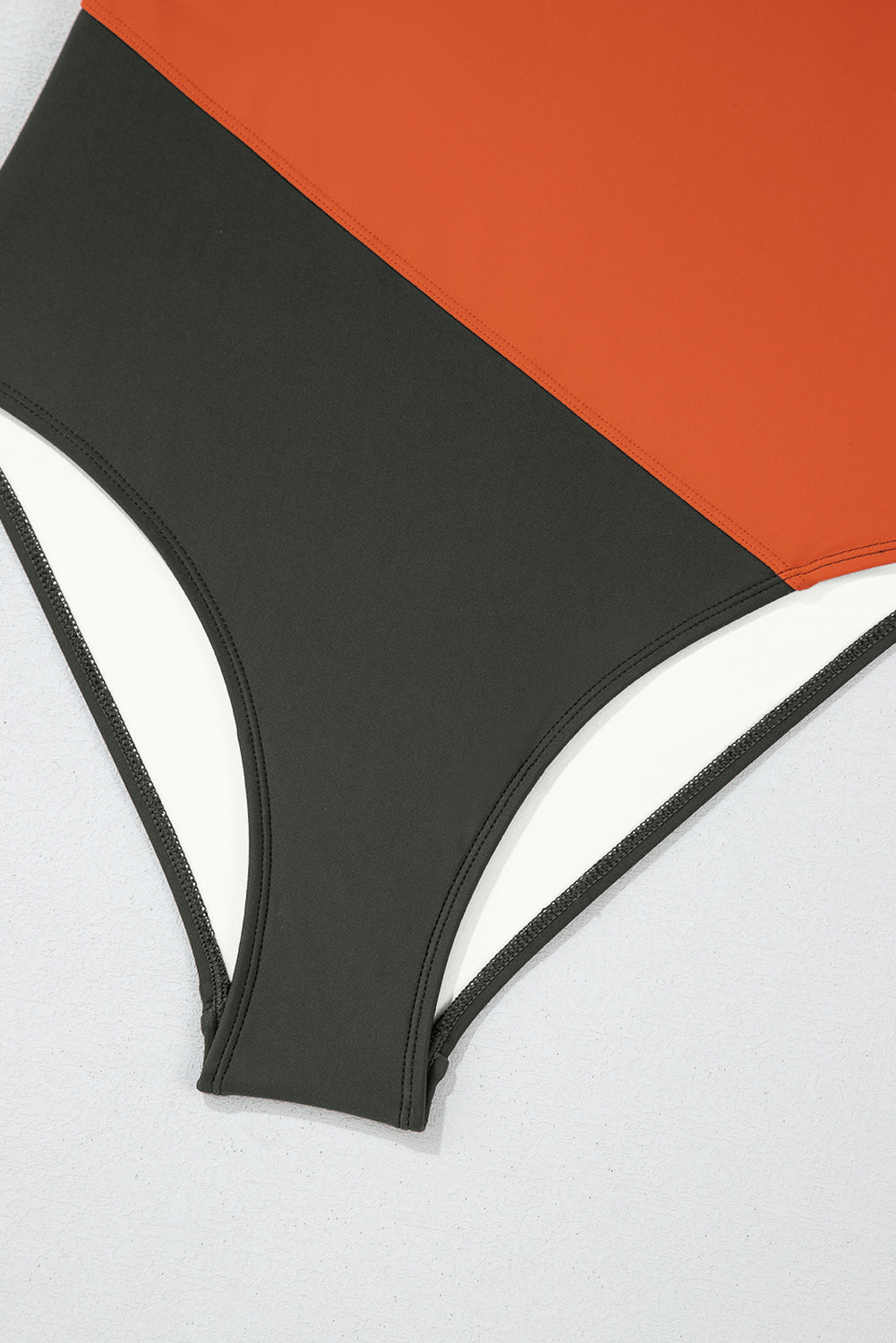 Colorblock Padded Square Neck One Piece Swimsuit