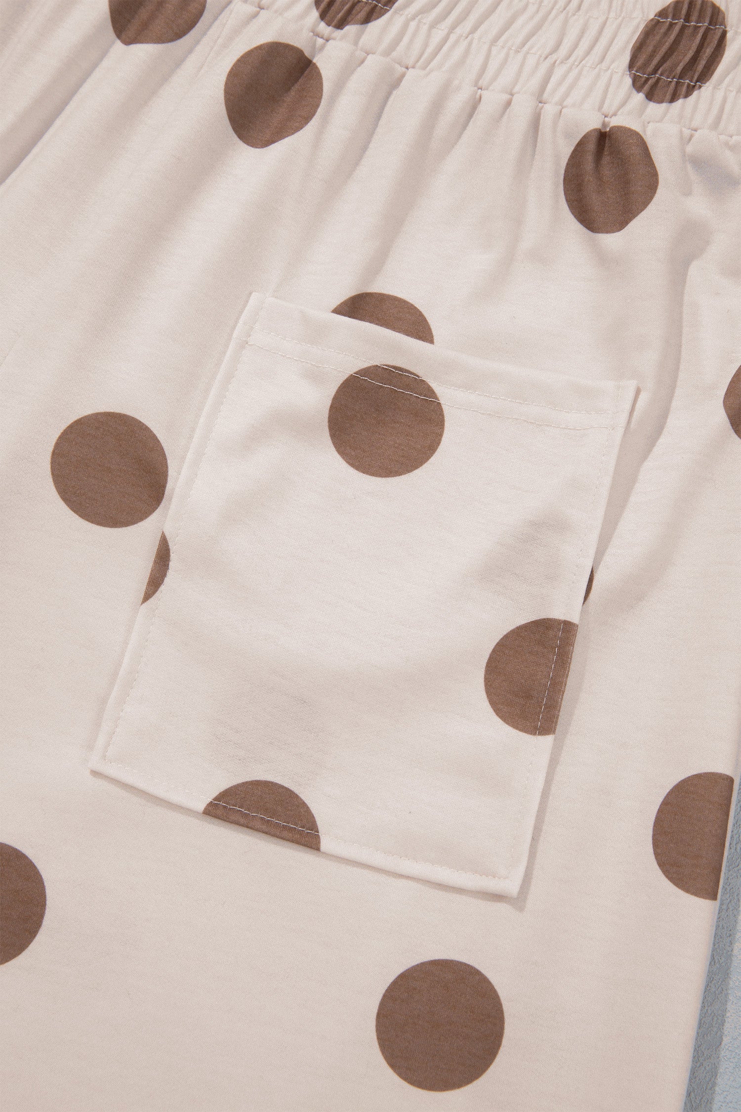 Polka Dot Wide Leg Elastic Waist Pants