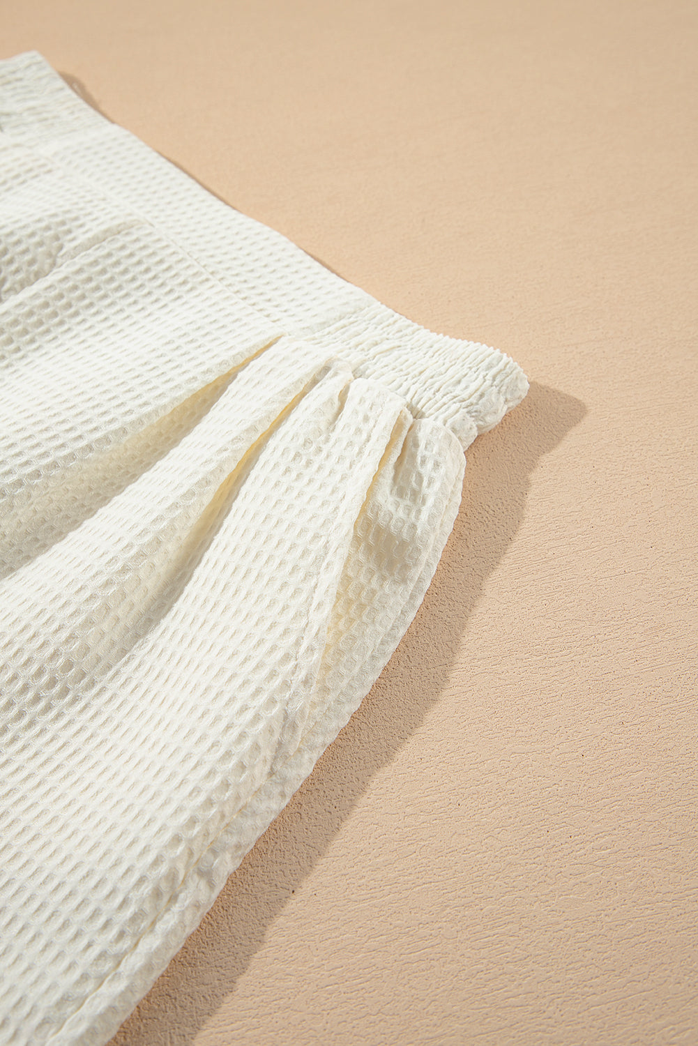 Contrast Ricrac Hem Waffle Textured Shorts