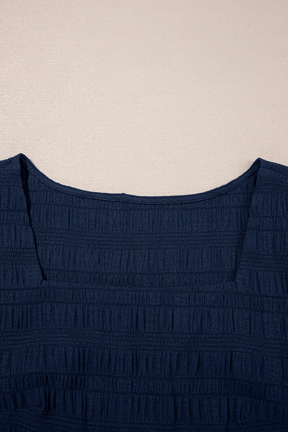Textured Square Neck Top & High Waist Shorts Set