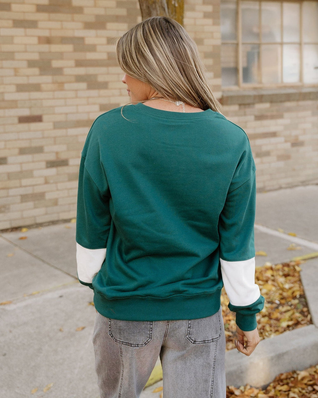 Mia Drop Shoulder Baggy Sweatshirt - Evergreen