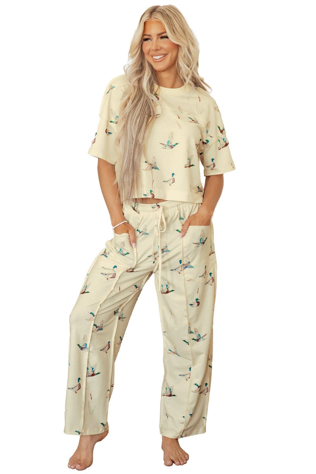 Mallard Duck Short Sleeve Top & Pants Set