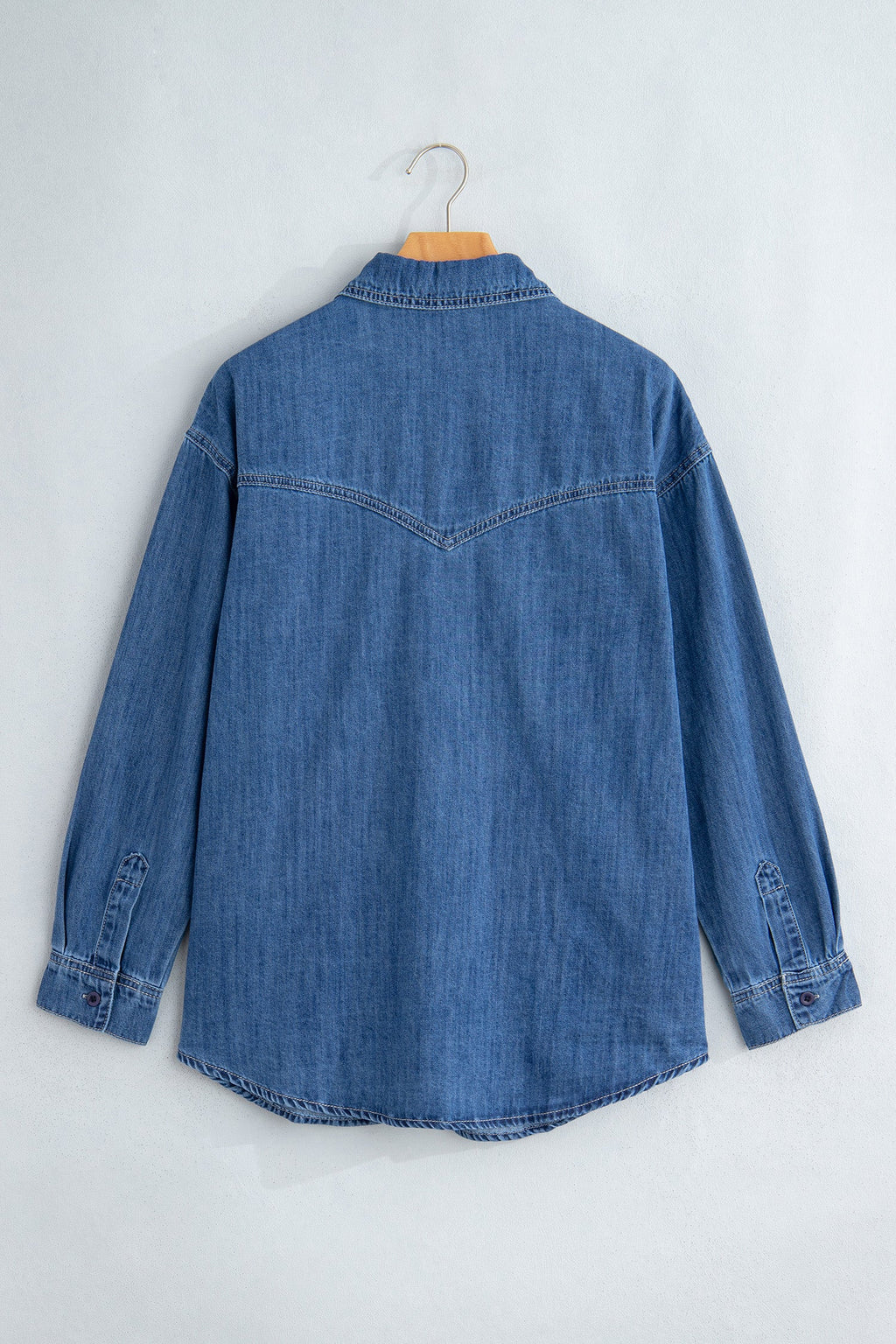 Western Denim Patch Pockets Long Sleeve Shirt