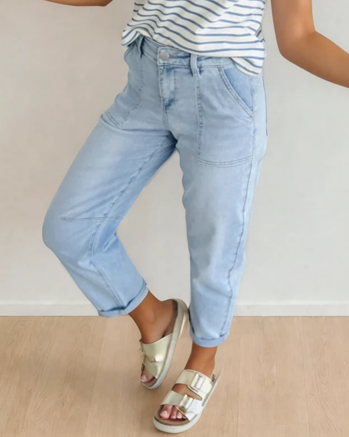 Calla High Rise Relaxed Patch Pocket Jeans