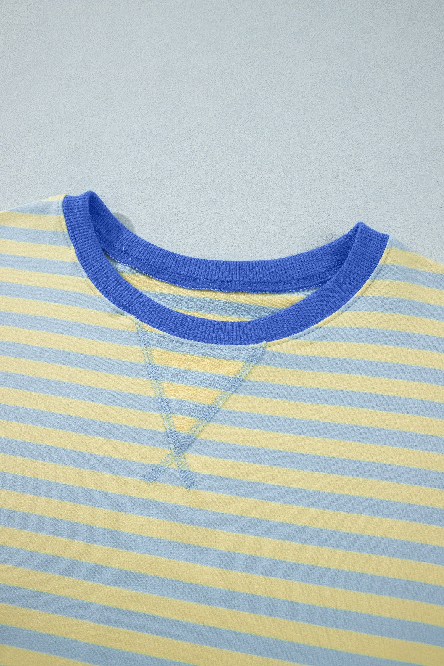 Stripe Colorblock Trim Short Sleeve Tee and Pants Set