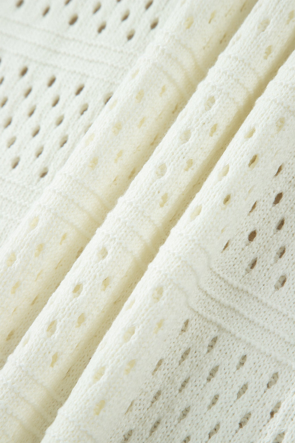 Plus Size Eyelet Hollow Out Dolman Knit Sweater