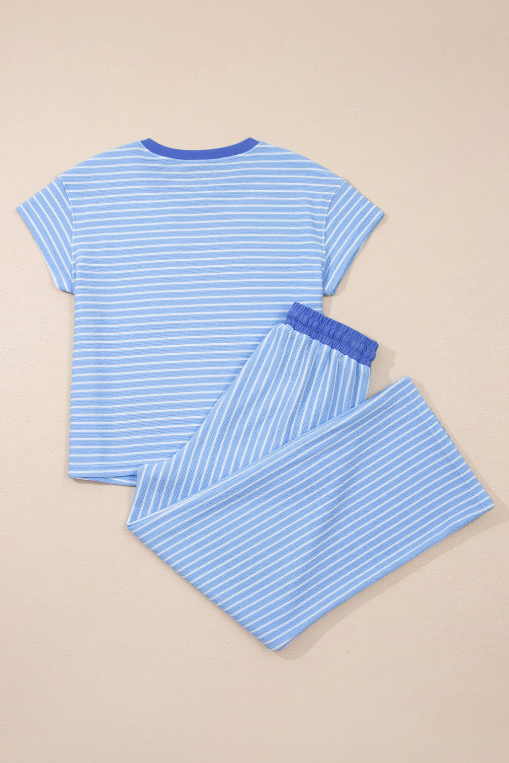 Stripe Crew Neck Tee & Drawstring Pants Set