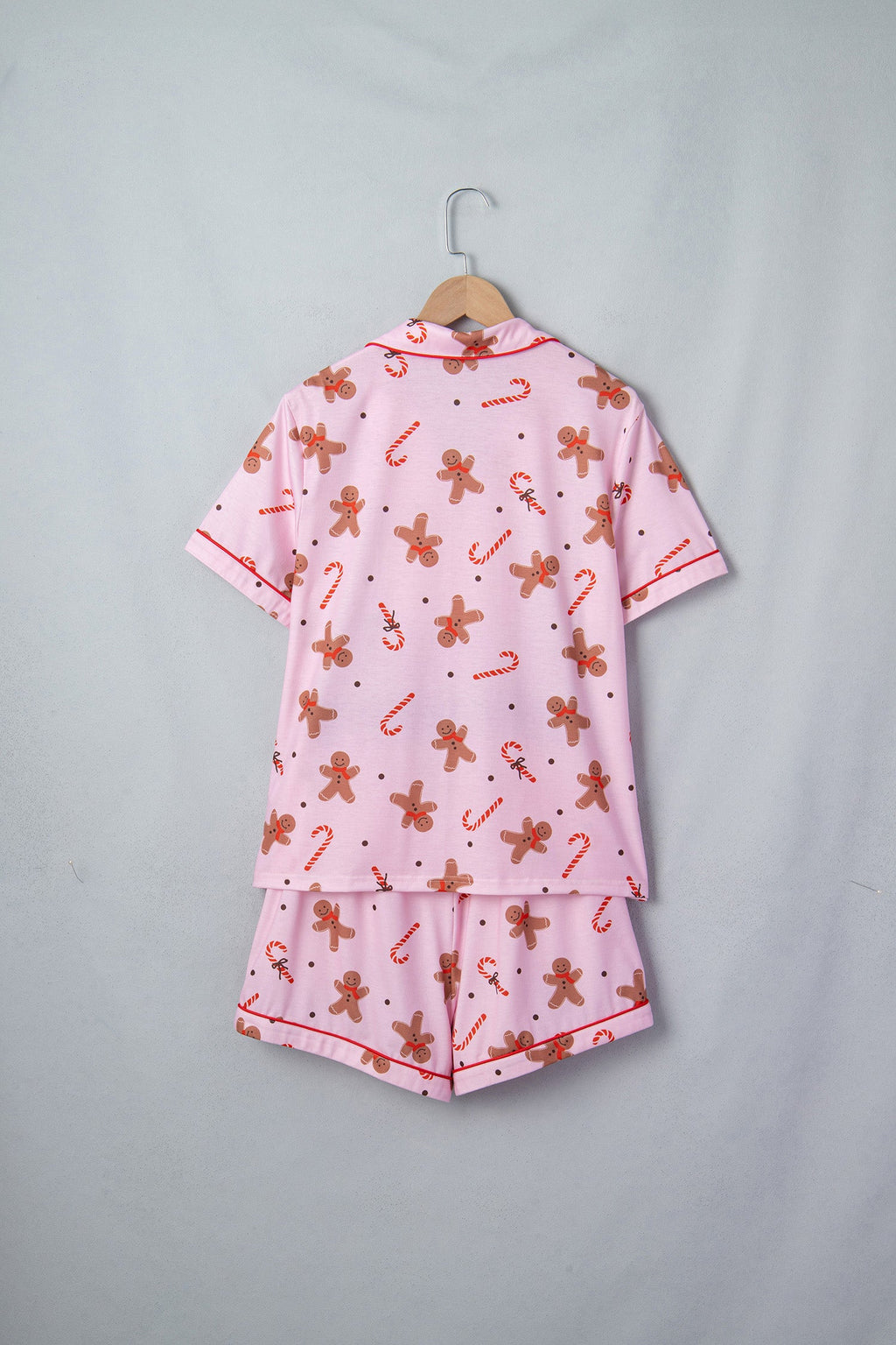 Christmas Gingerbread Top & Shorts Pajama Set