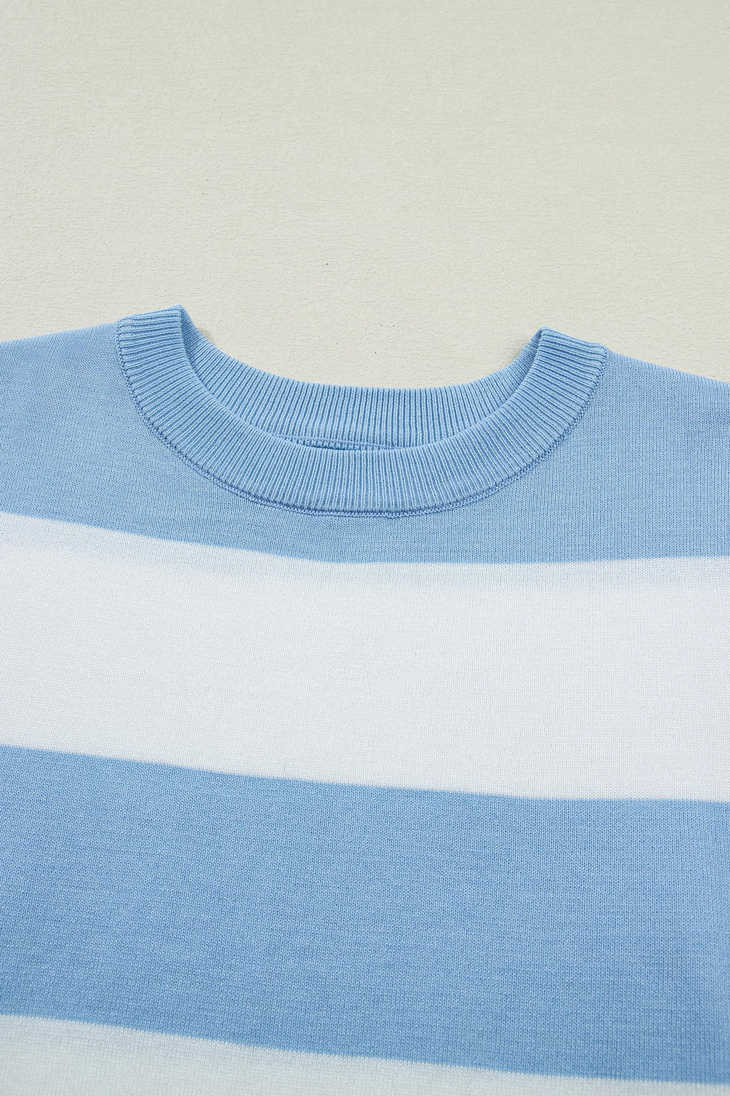 Stripe Colorblock Knitted Short Sleeve T-Shirt