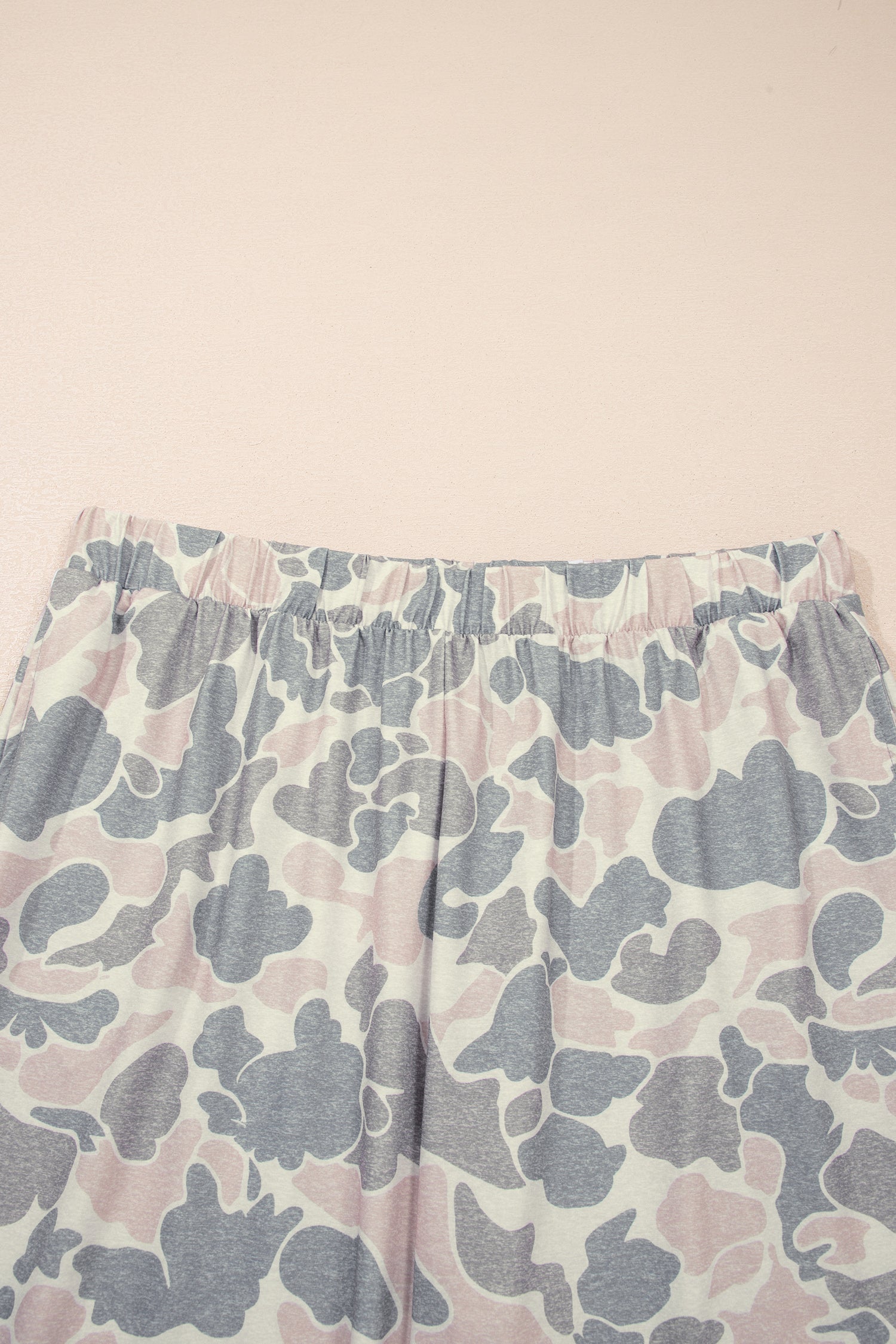 Plus Size Camo Top & Wide Leg Pants Set