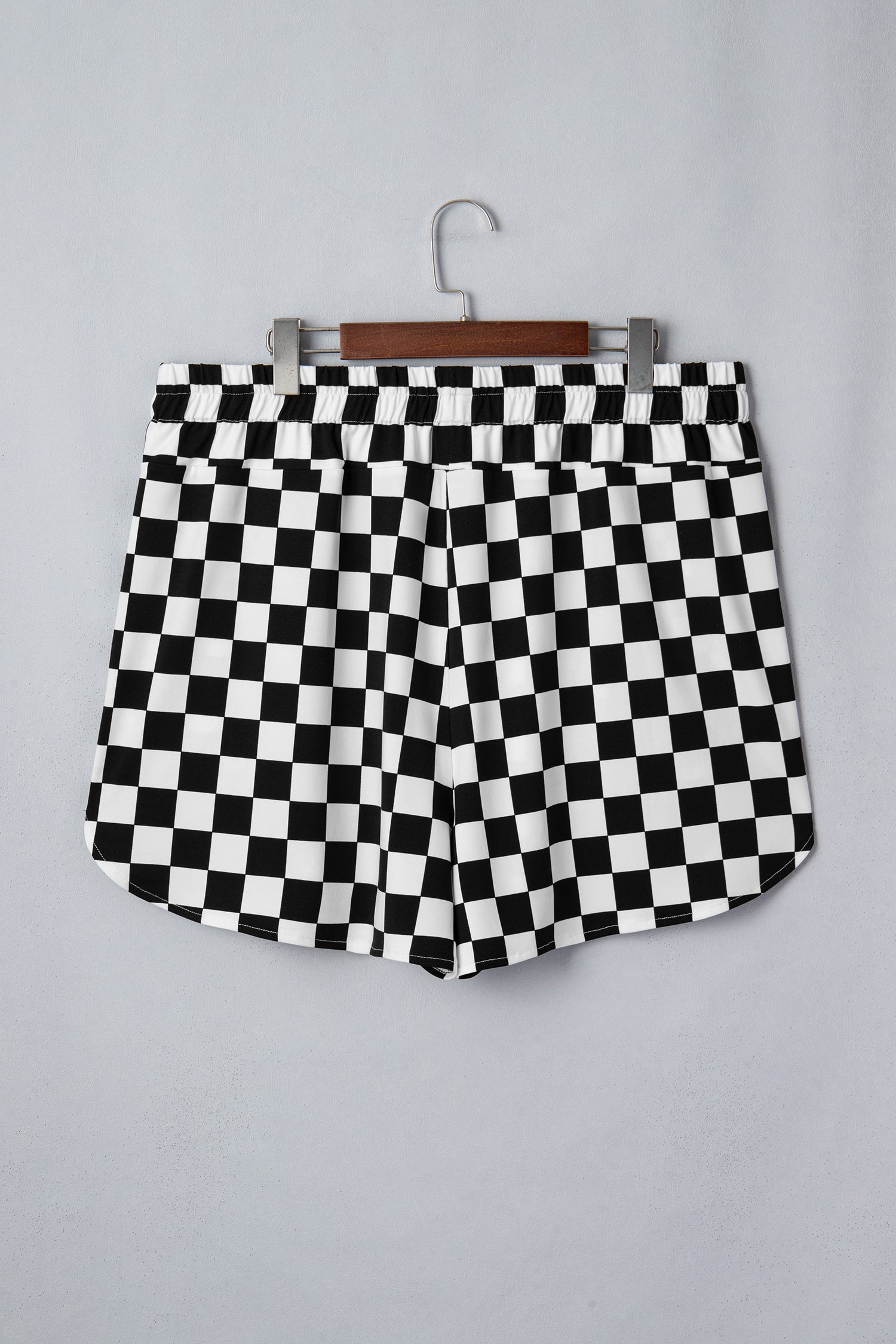 Plus Size Checker Athleisure Shorts