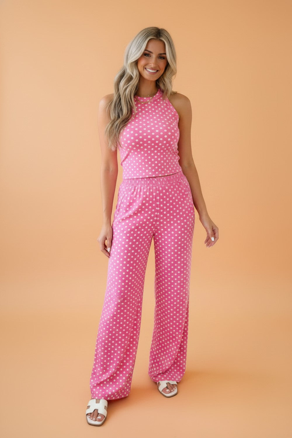 Polka Dot Tank & Loose Pants Set