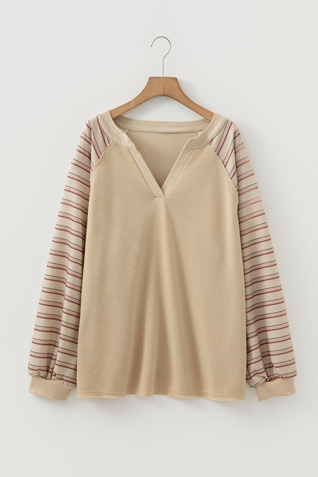 Plus Size Stripe Patchwork Raglan Sleeve Jumper