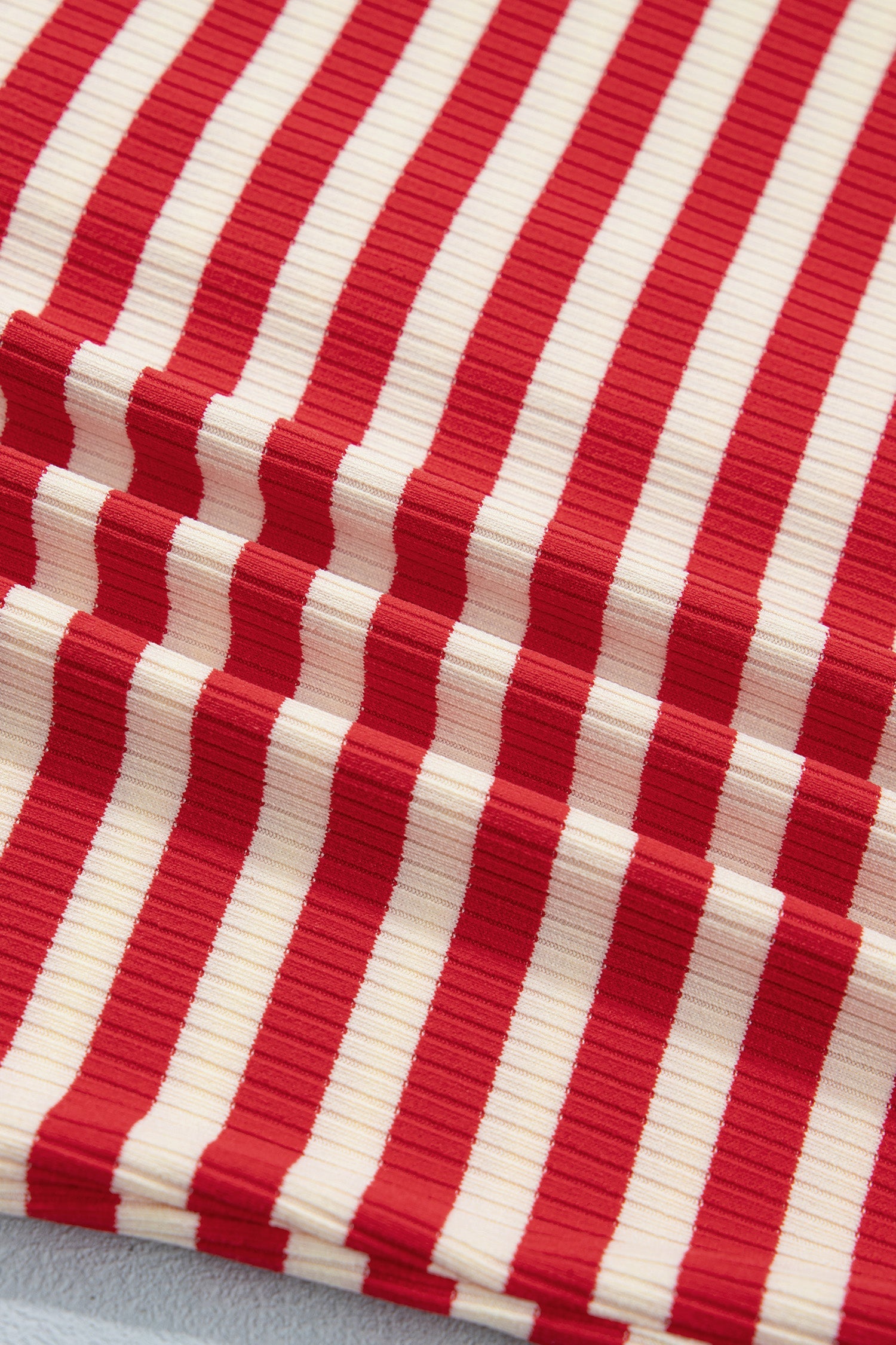 Stripe Ribbed Knit Buttoned Tank Top