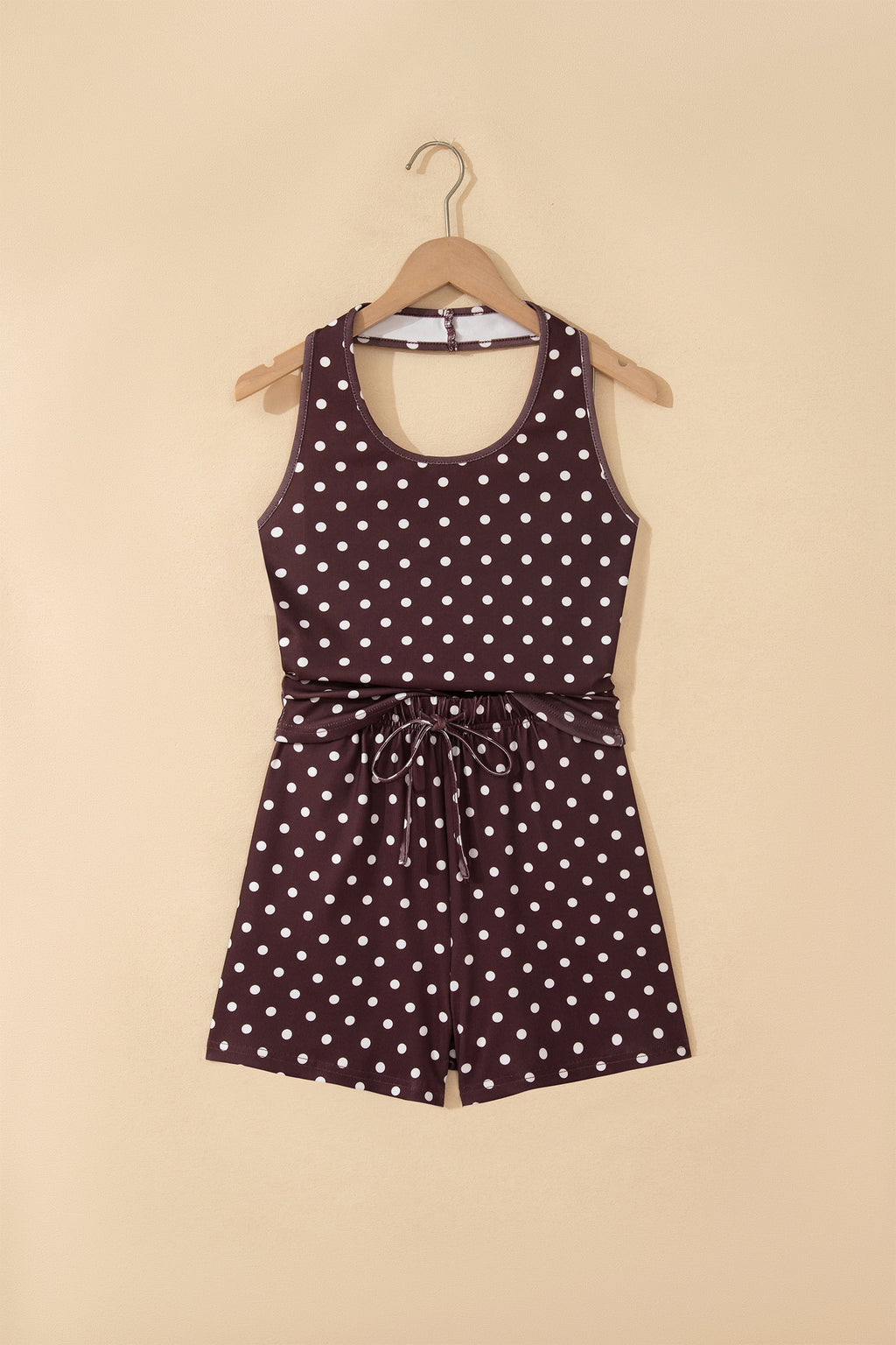 Polka Dot Halter Tank & Elastic Shorts Set