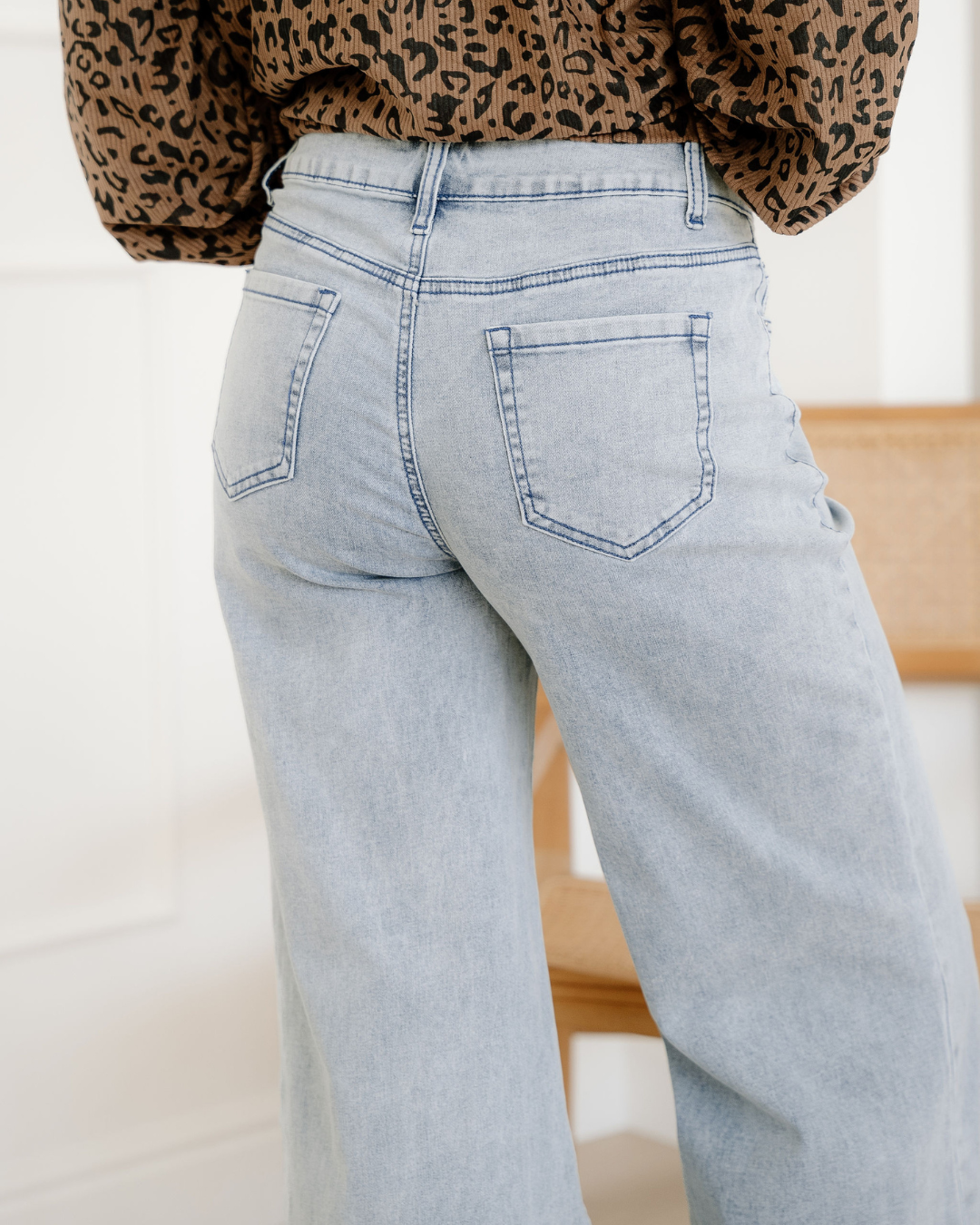 Naia Button Zip High Waist Flared Hem Jeans