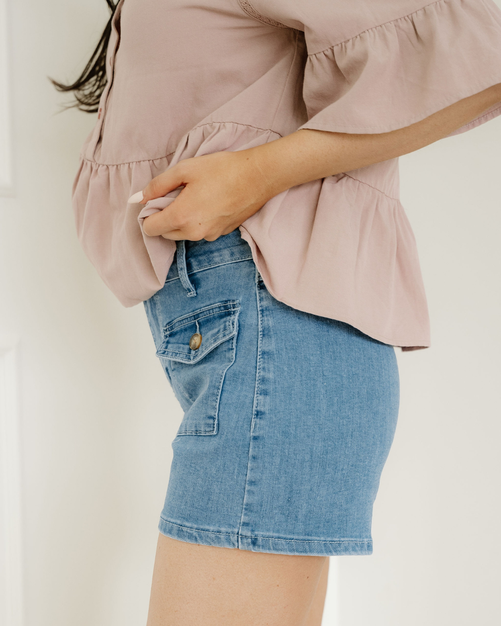 Amiri Flap Pockets Denim Shorts