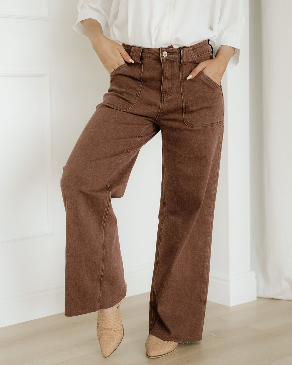 Rylan Retro Washed Patch Pocket Loose Jeans