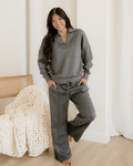 Sylvie Collared V Neck Pullover Sweatshirt Sweatpants Set