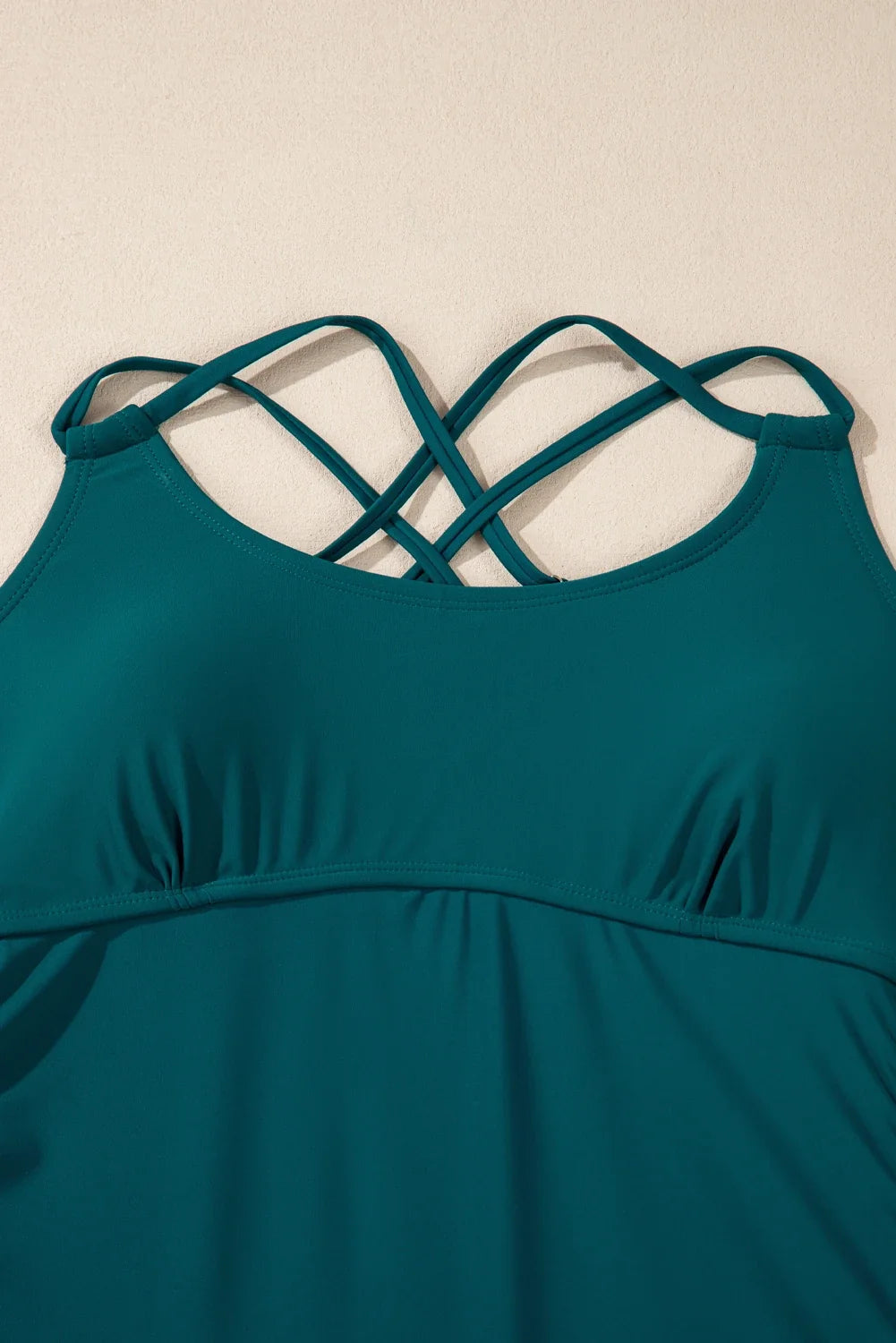 Colorblock Tankini Top & High Waist Bikini Set