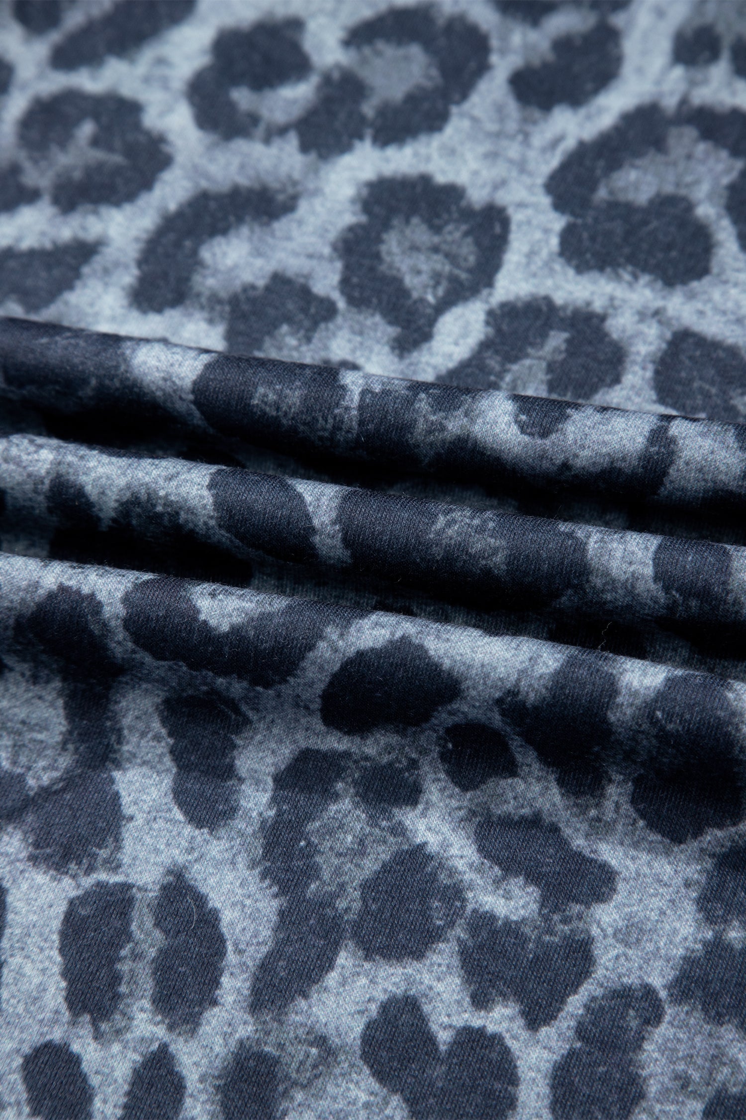 Leopard Frilled Drawstring Waist Wide Leg Pants