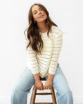Elena Hollow Out Knit Round Neck Sweater