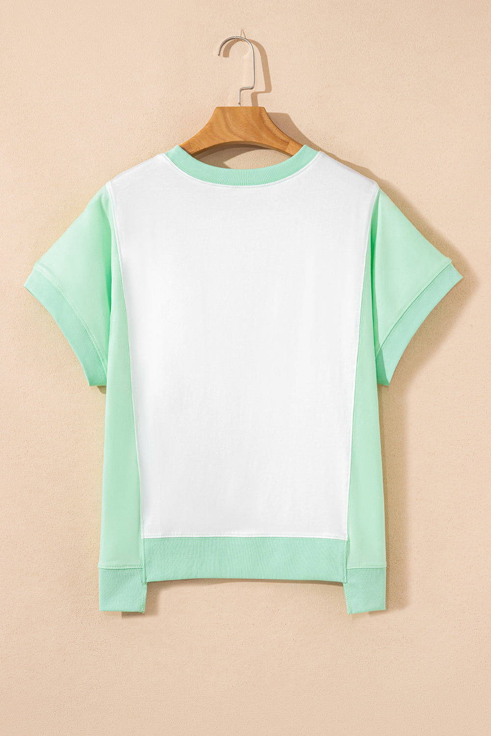 Colorblock Exposed Seam Crew Neck T-Shirt