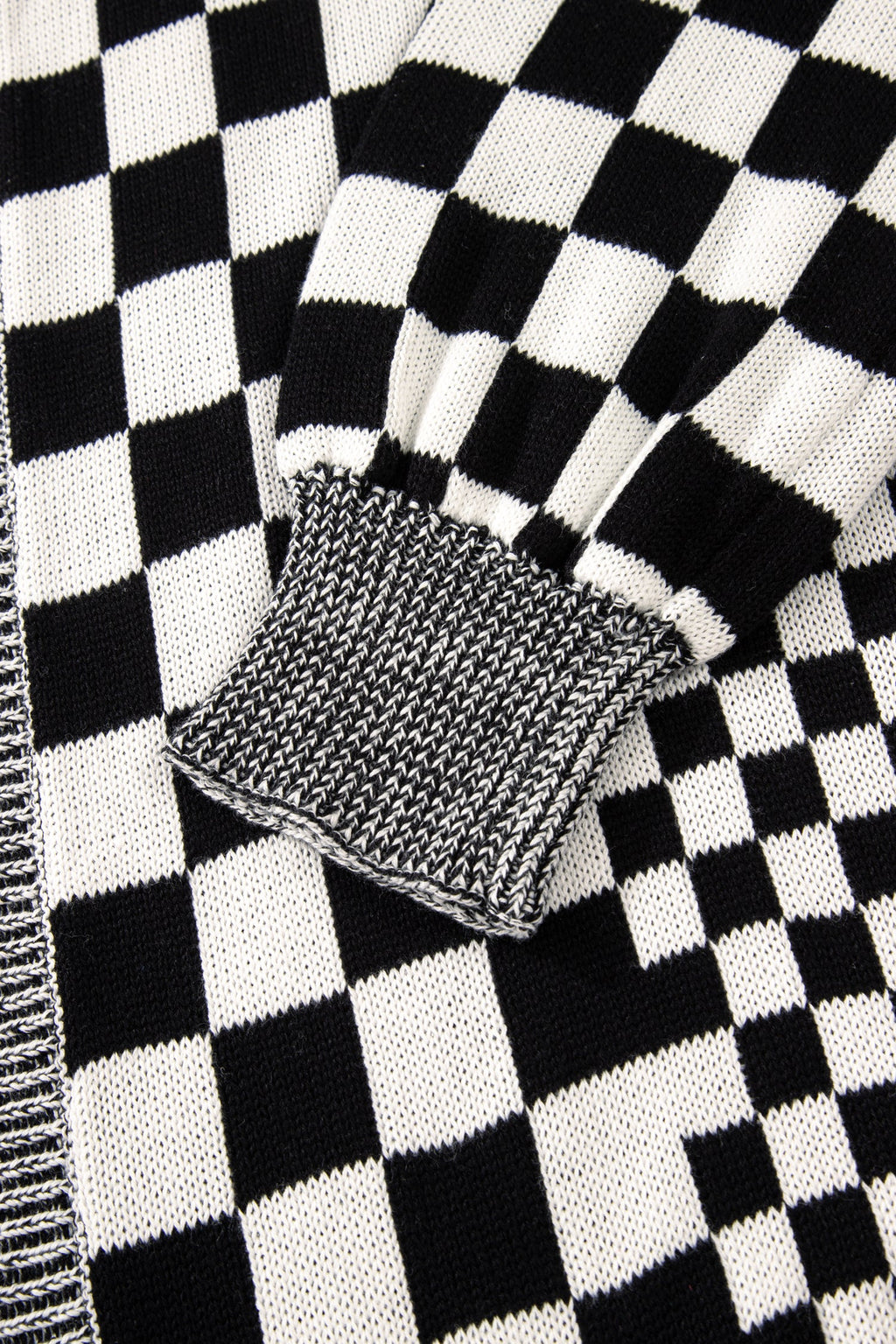Plus Size Checker Drop Shoulder Open Front Cardigan