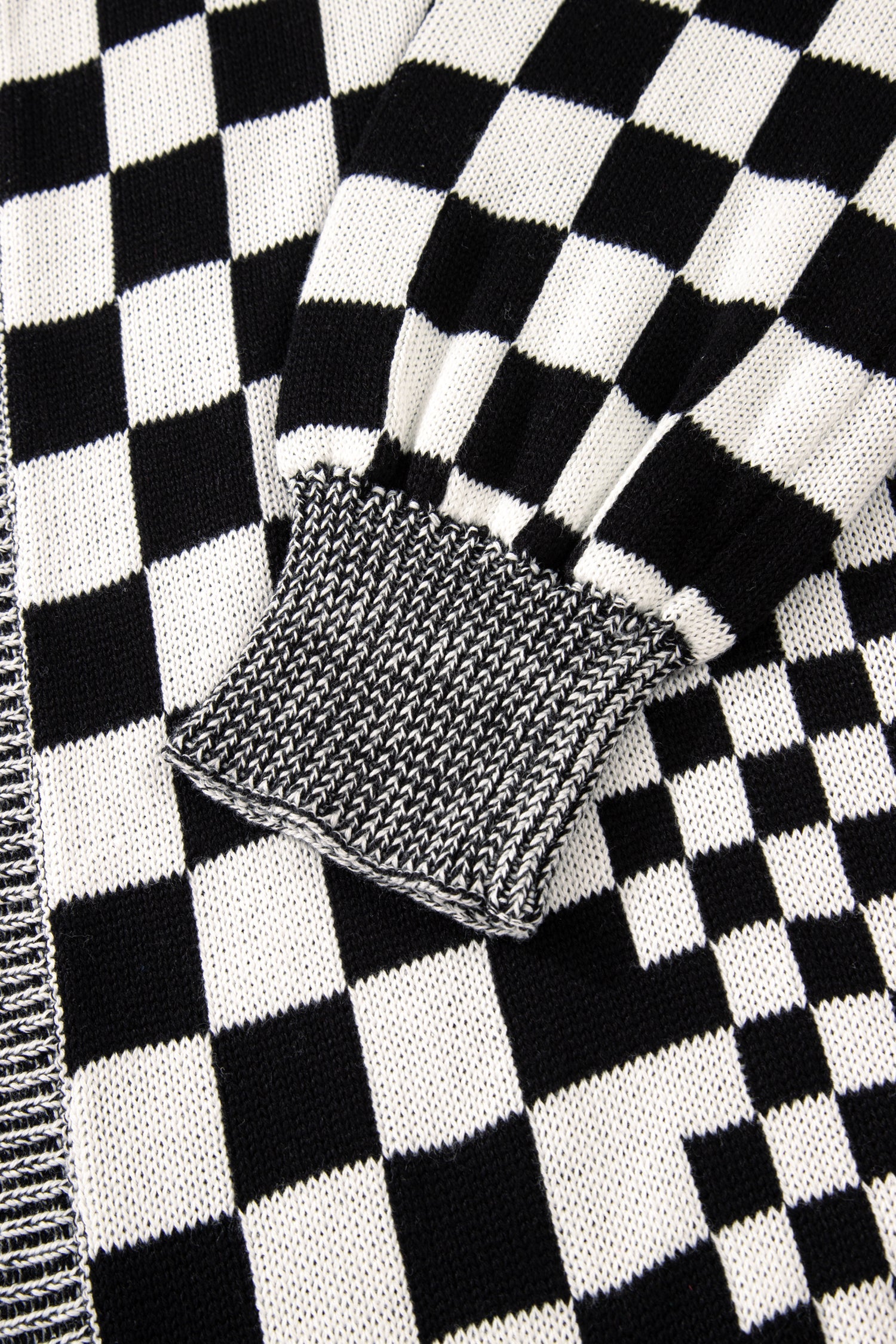 Plus Size Checker Drop Shoulder Open Front Cardigan
