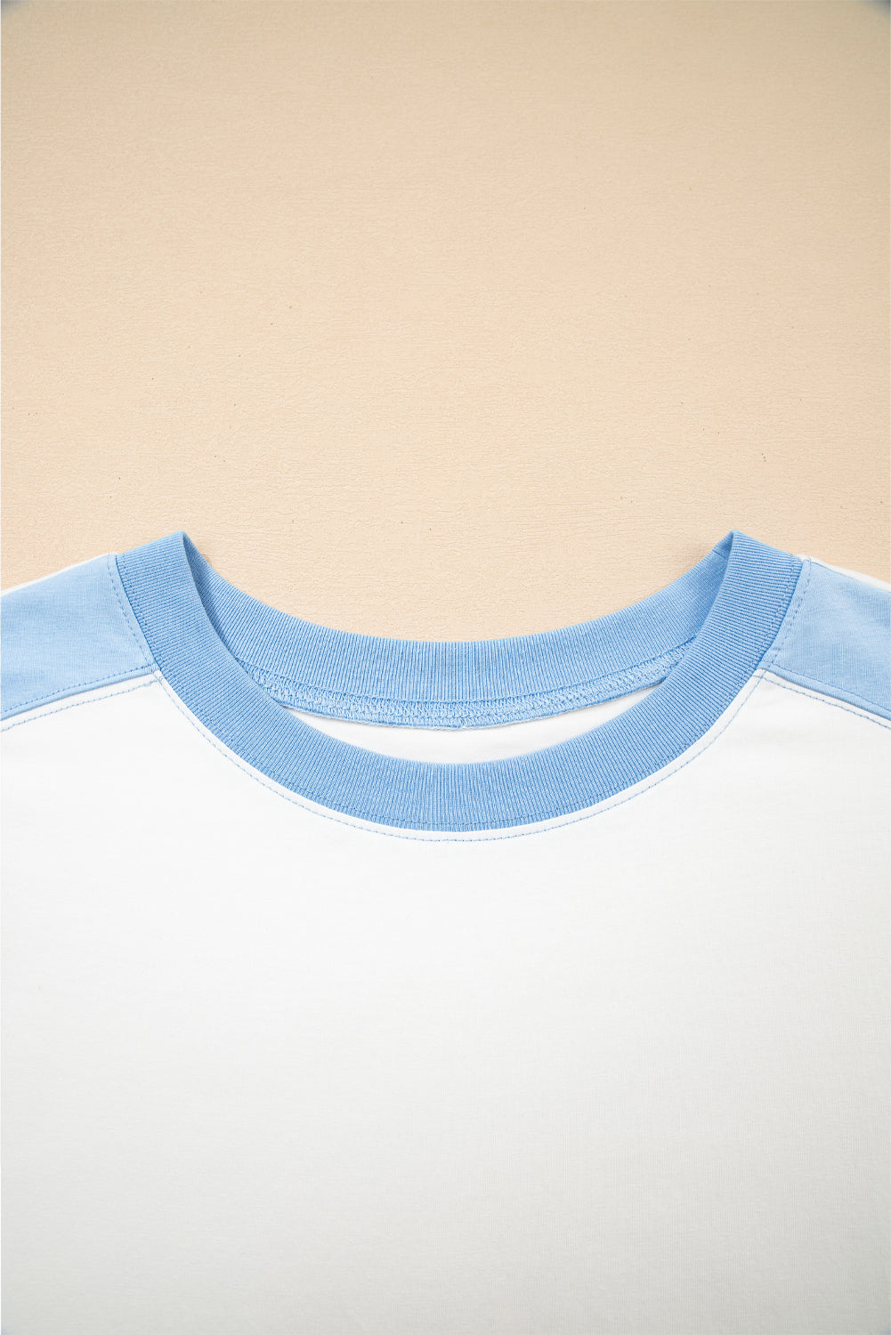 Colorblock Exposed Seam Crew Neck T-Shirt