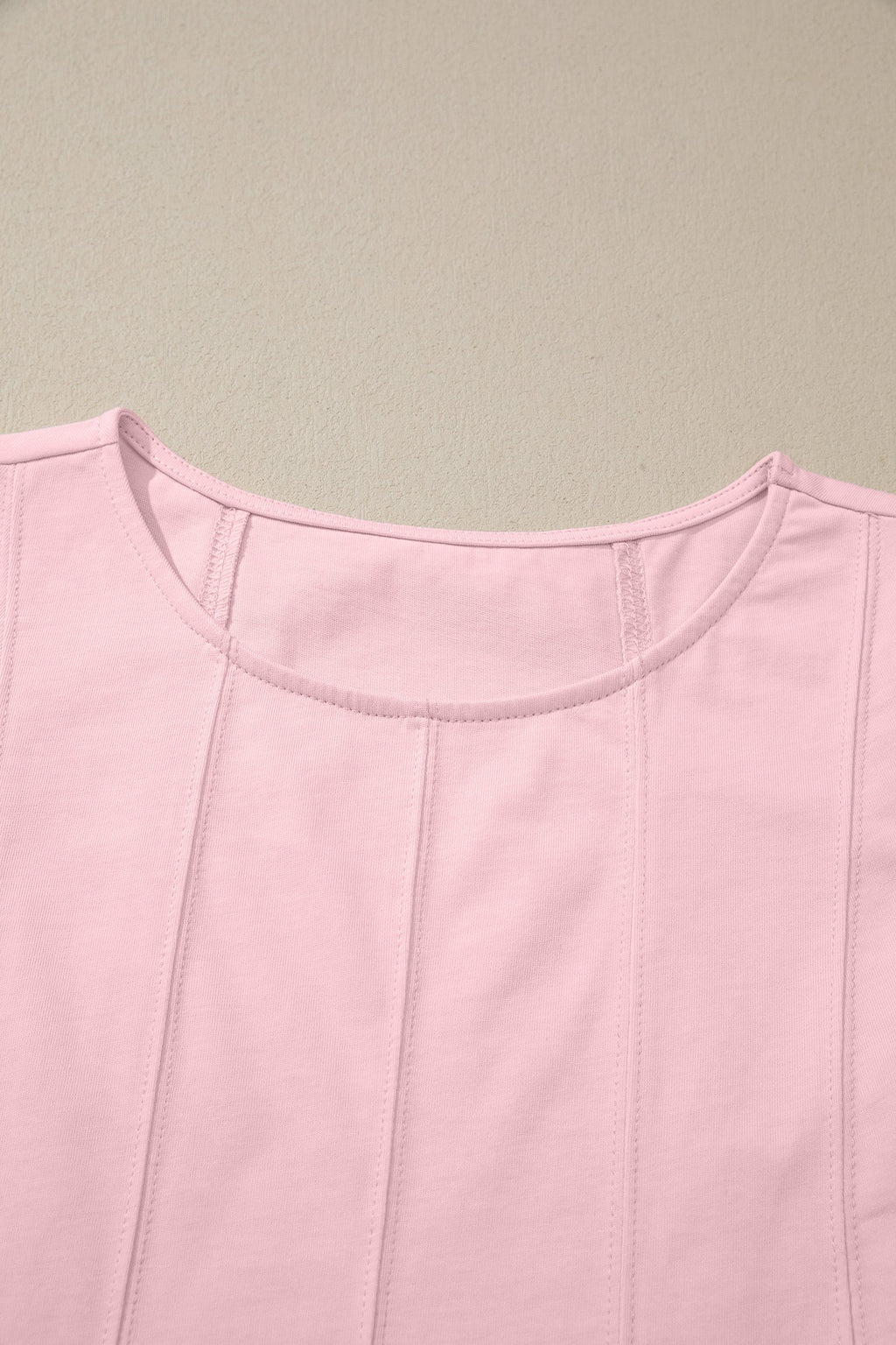 Solid Stitched Tank Top & Elastic Short Set