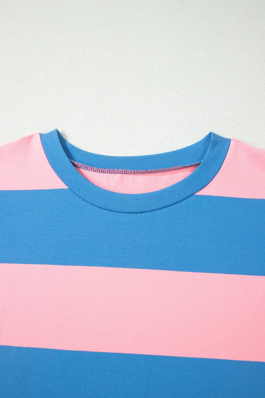 Stripe Colorblock Short Sleeve Oversize Tunic Tee