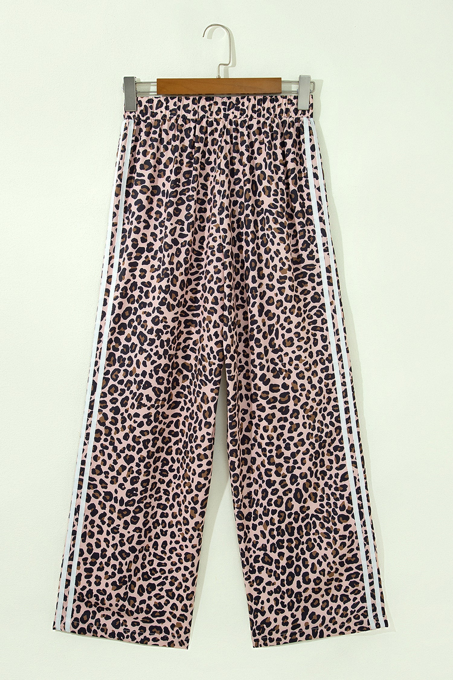 Leopard Side Stripe Wide Leg Pants