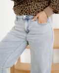 Naia Button Zip High Waist Flared Hem Jeans