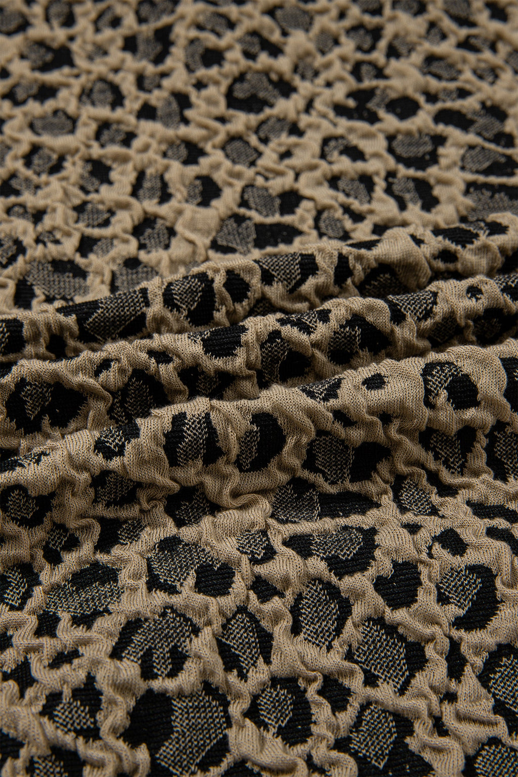 Plus Size Leopard Patchwork Ribbed Zip Up Collar Top