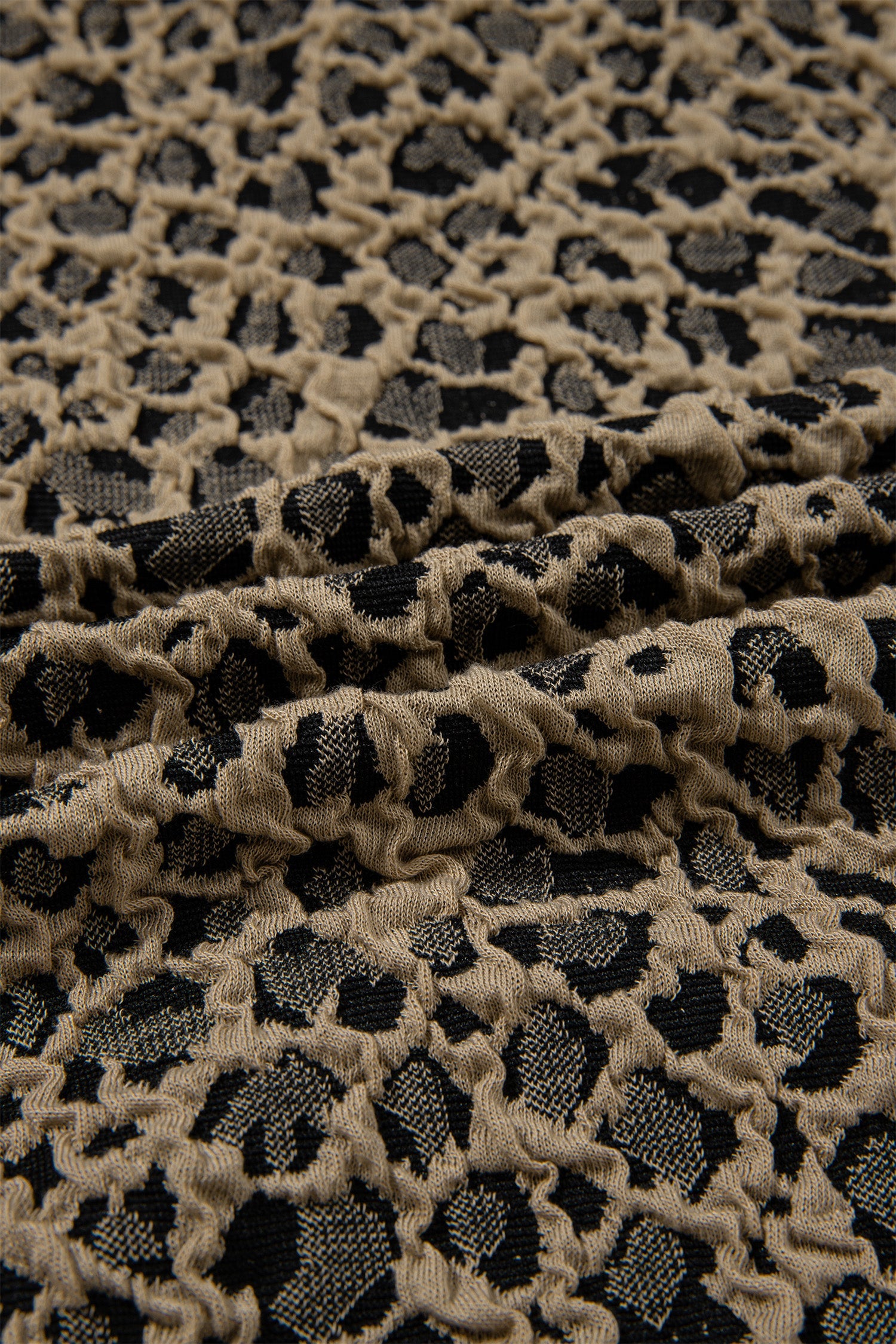Plus Size Leopard Patchwork Ribbed Zip Up Collar Top
