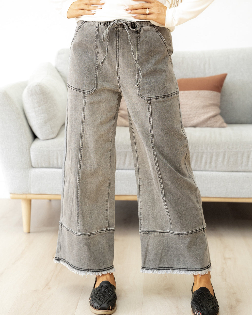 Beau Wide Leg Jeans - Gray Wash