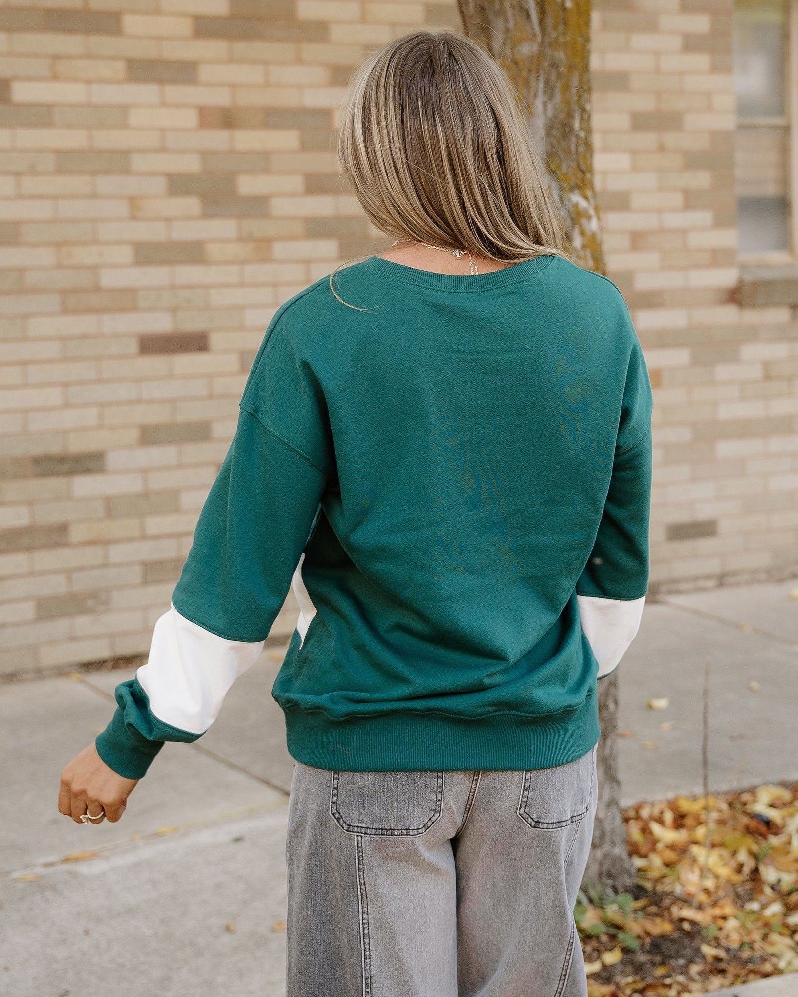 Mia Drop Shoulder Baggy Sweatshirt - Evergreen