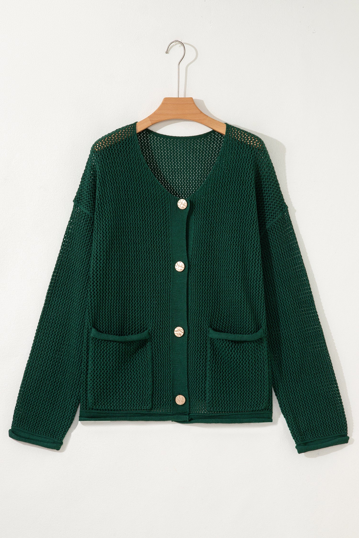 Plus Size Solid Button Front Sweater Cardigan