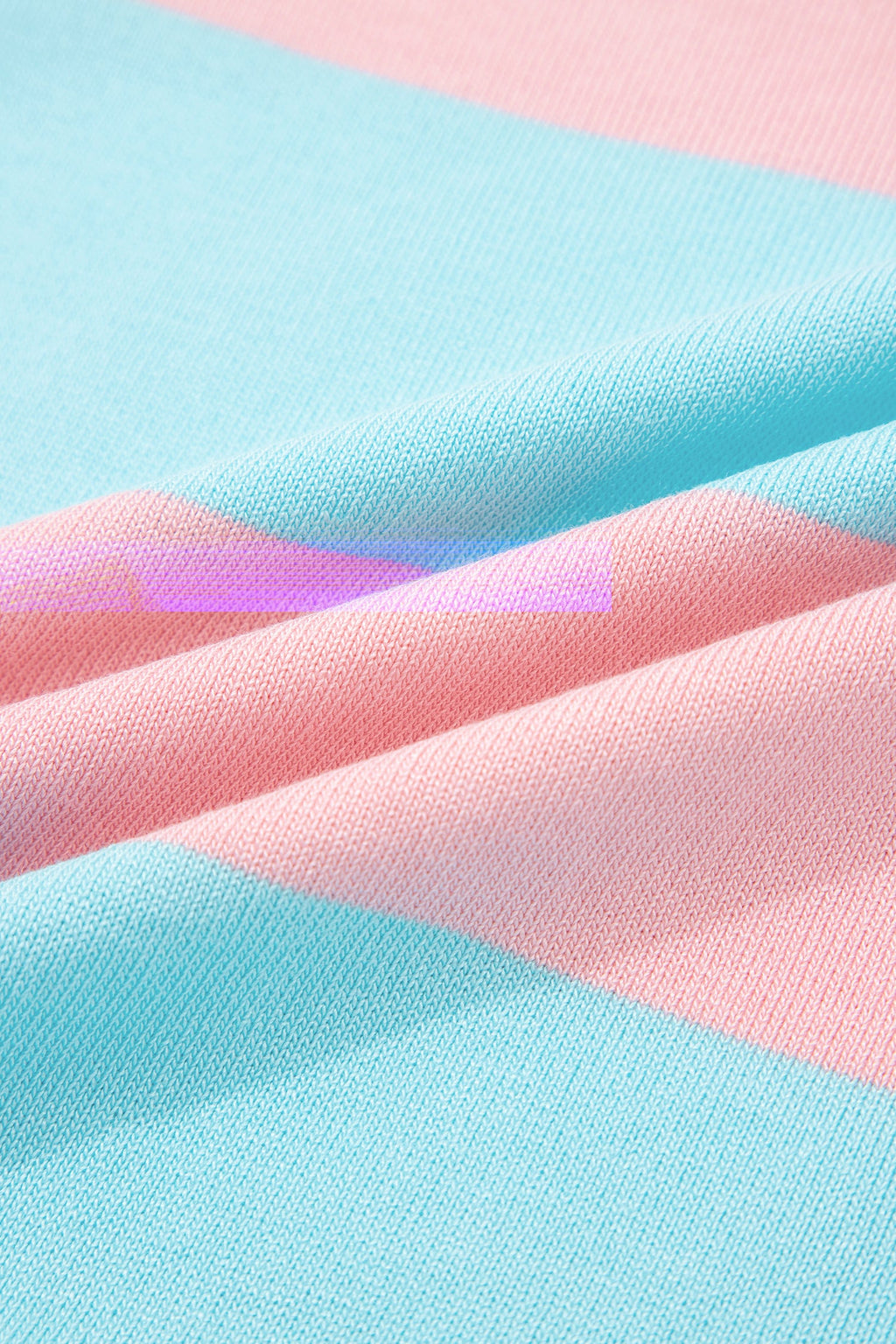 Stripe Colorblock Knitted Short Sleeve T-Shirt