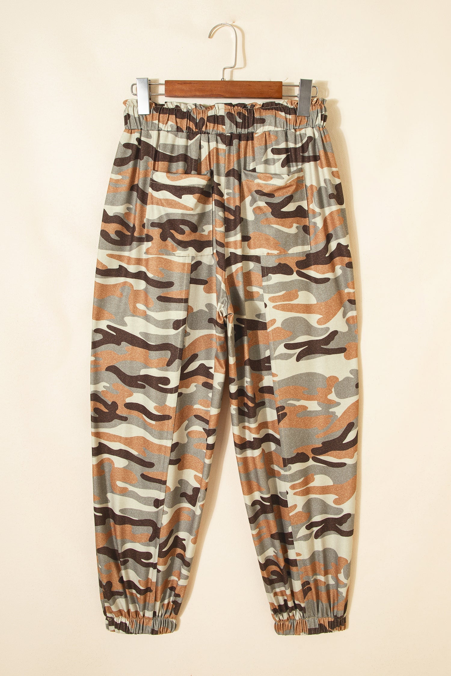 Camo Drawstring Elastic Waist Jogger Pants