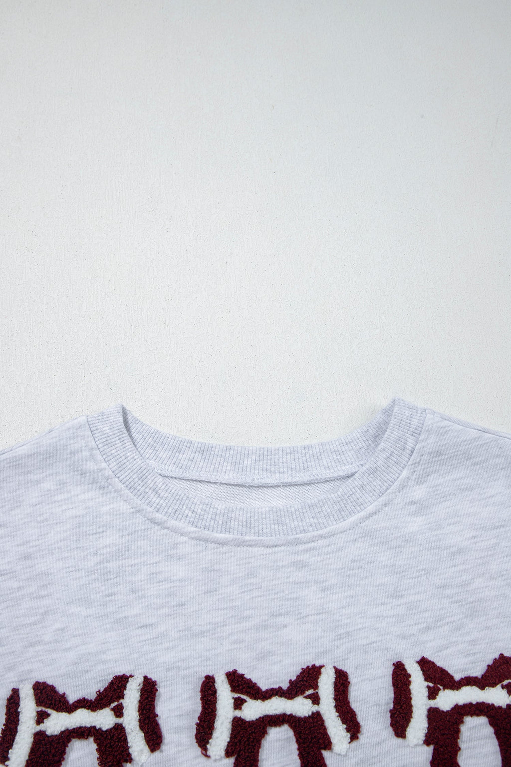 Game Day Football Bow Chenille Patch Oversized Sweatshirt