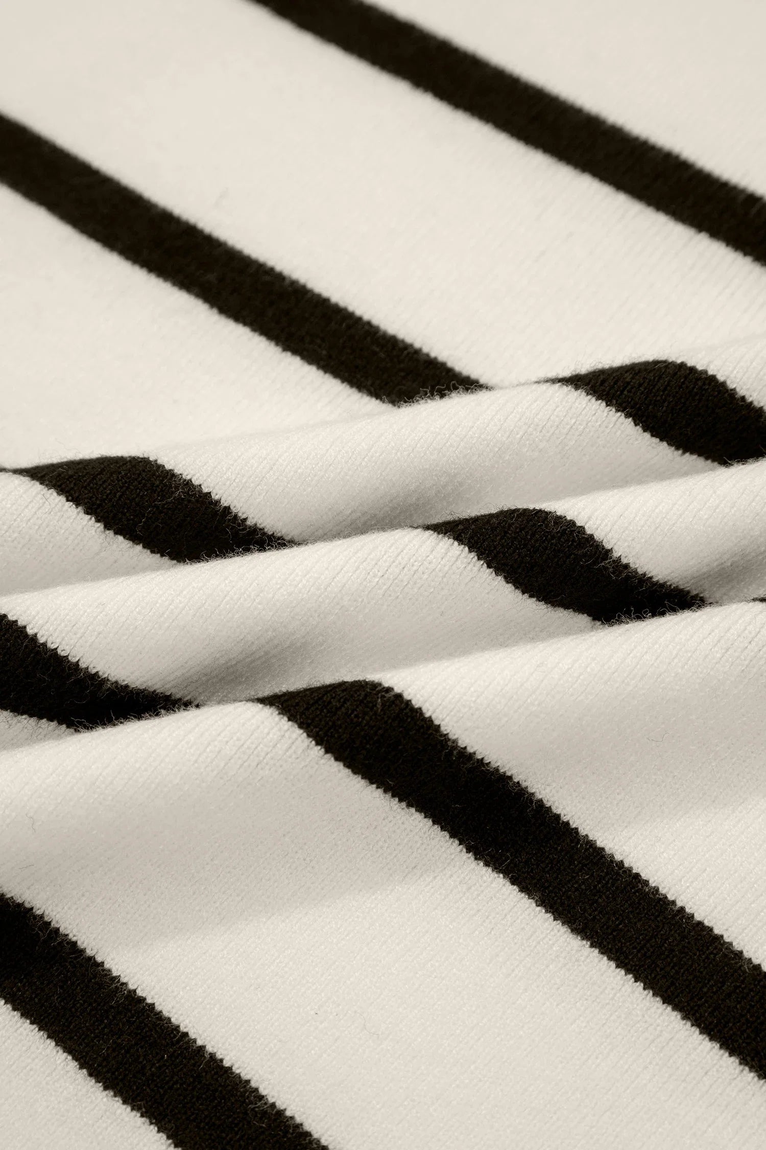 Stripe Side Slit Short Sleeve Sweater Tee
