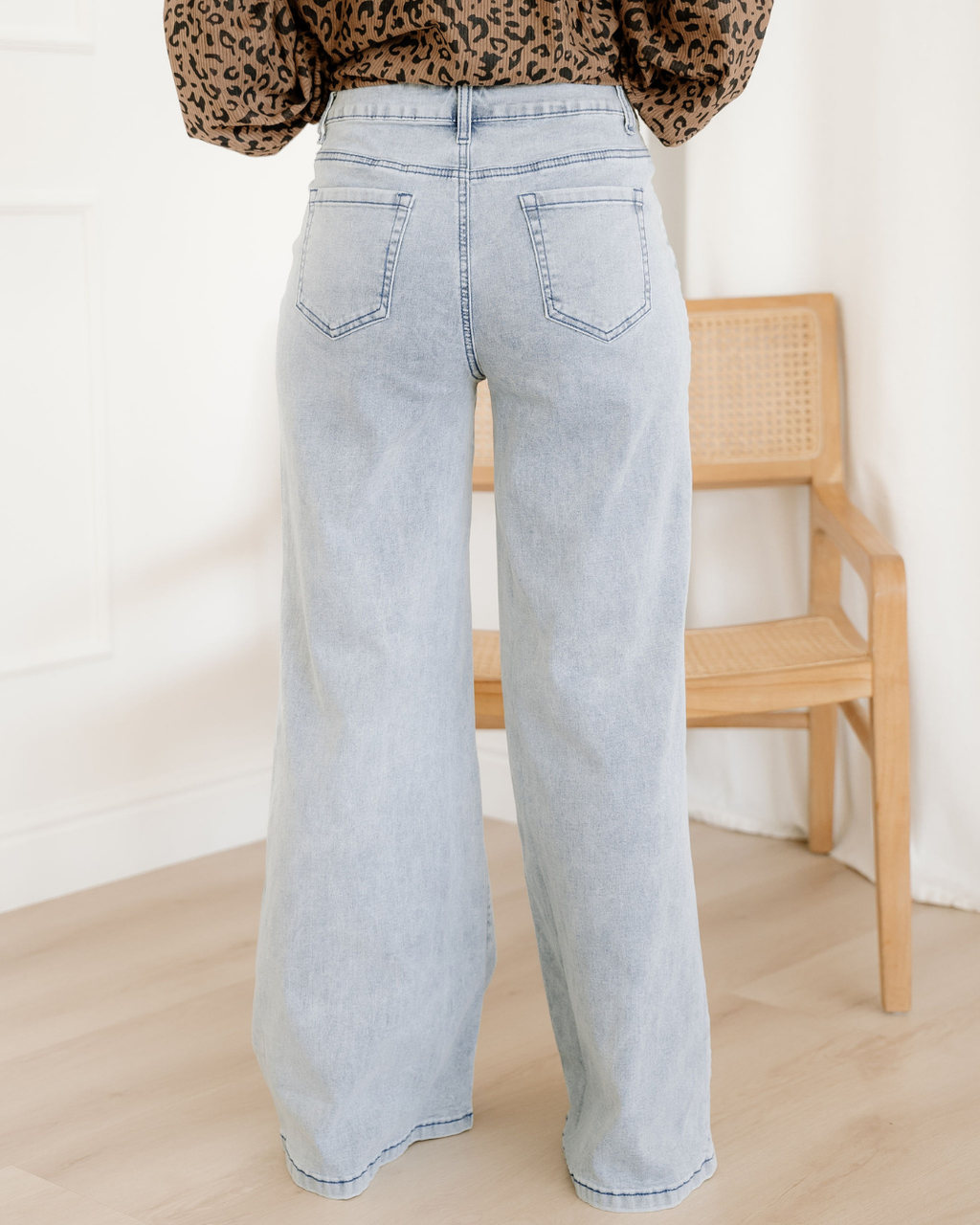 Naia Button Zip High Waist Flared Hem Jeans