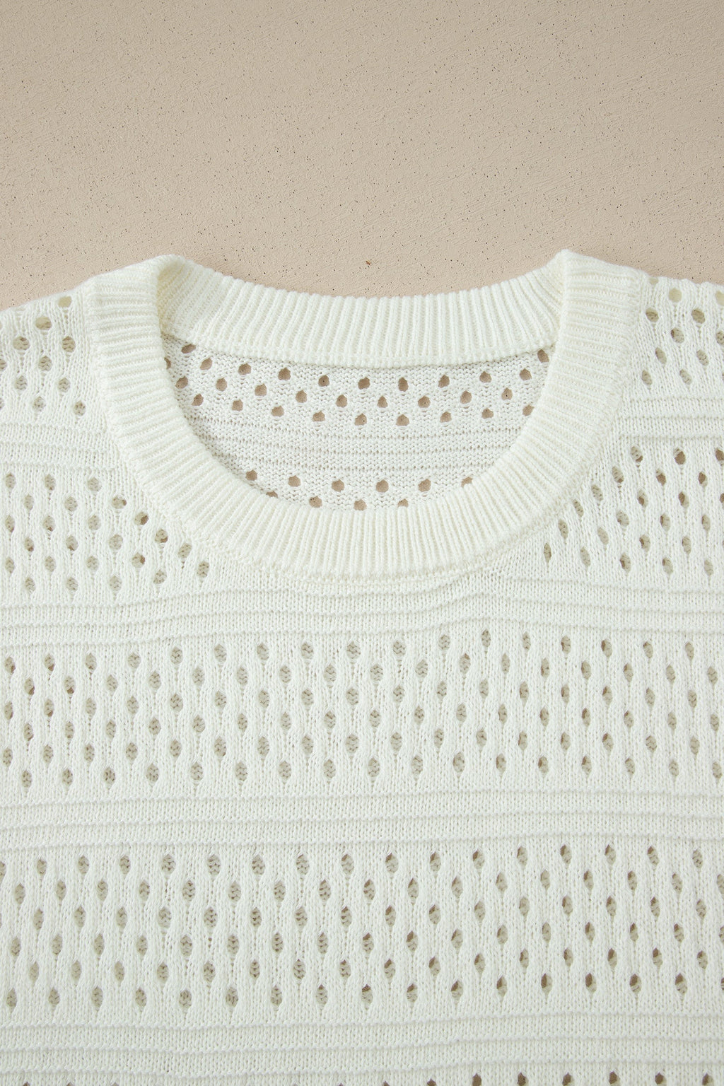 Plus Size Eyelet Hollow Out Dolman Knit Sweater