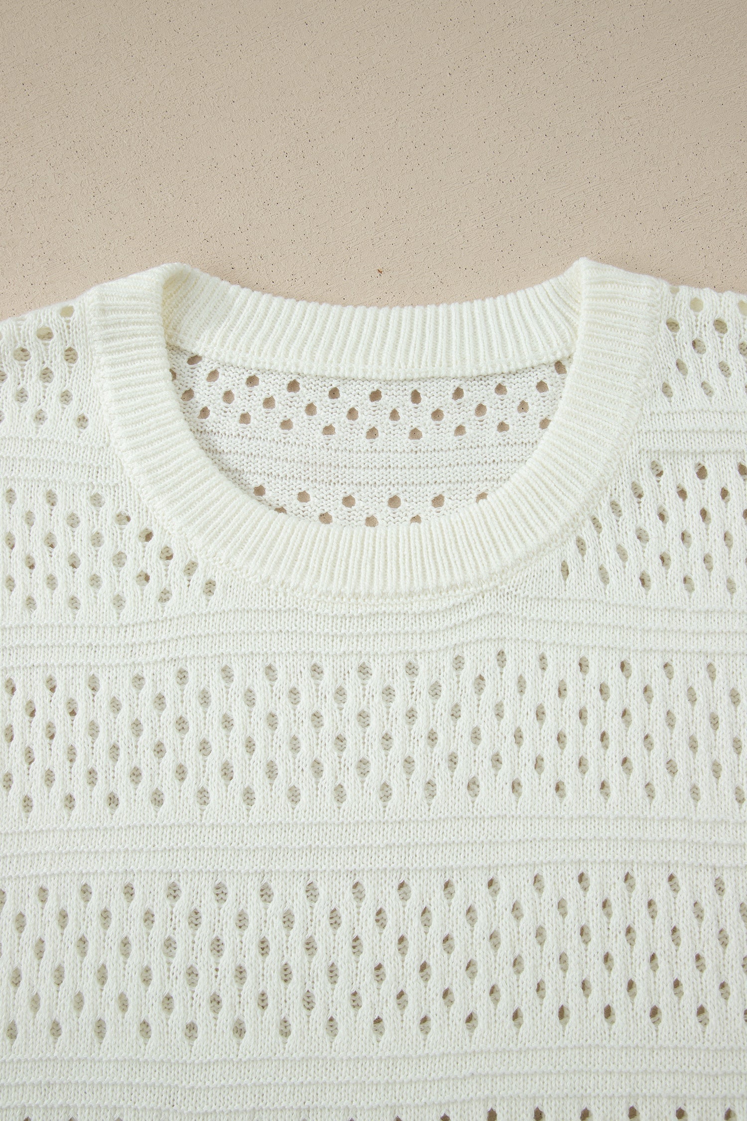 Plus Size Eyelet Hollow Out Dolman Knit Sweater
